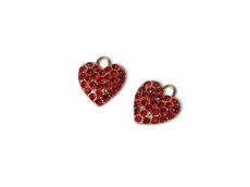 Hanger hart met strass fel rood (XA014)