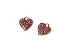 Hanger hart met strass roze (XA696)