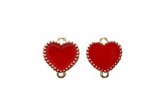 Tussenstuk hart rood-goud  (XA456) Tussenstuk hart rood-goud  (XA456)