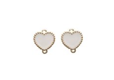 Tussenstuk hart wit-goud  (XA581) Tussenstuk hart wit-goud  (XA581)