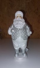 Witte kerstman met grijs pakkje Witte kerstman met grijs pakk